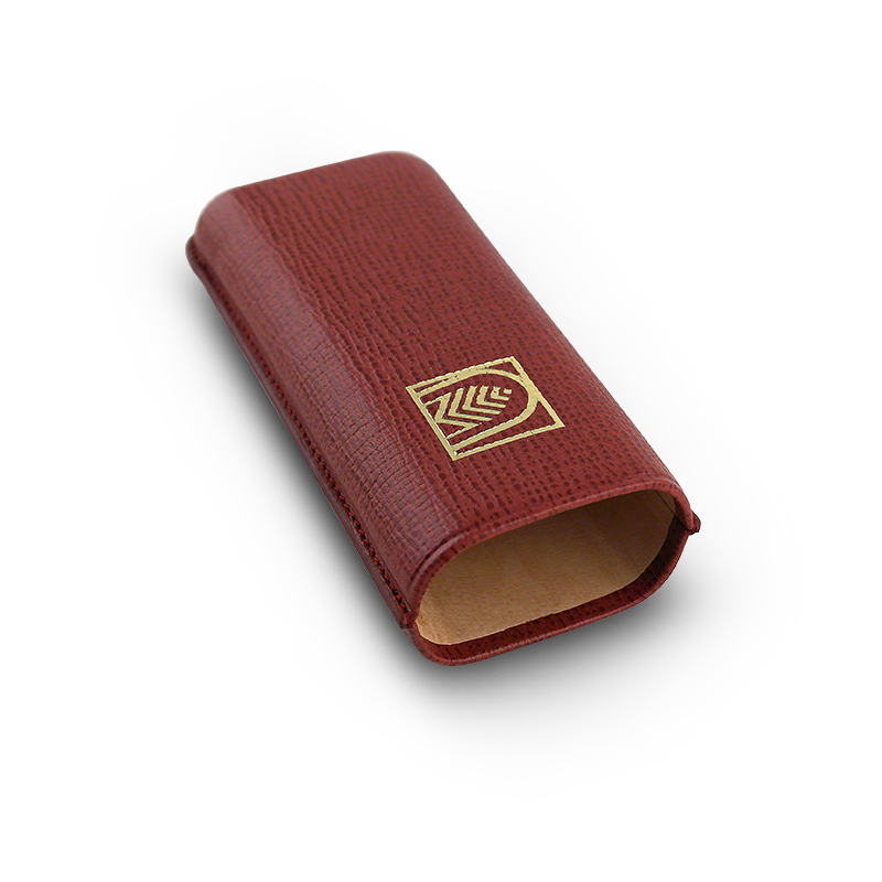 Adjustable leather cigar case LCDH, red 2 cigars