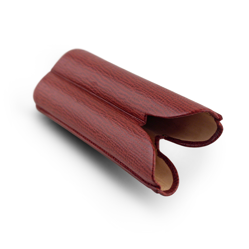 Adjustable leather cigar case LCDH, red 2 cigars