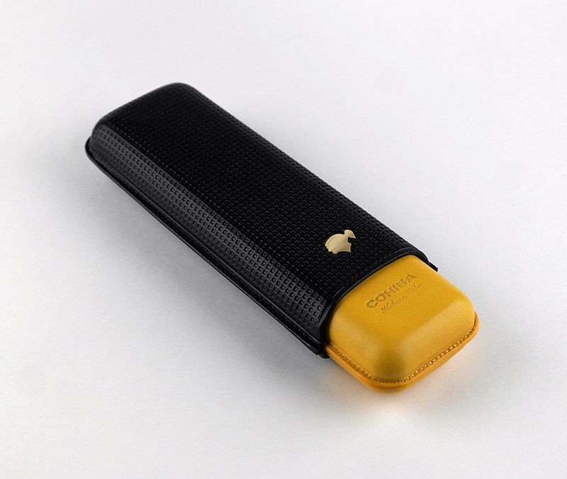 Adjustable leather cigar case COHIBA 2 cigars