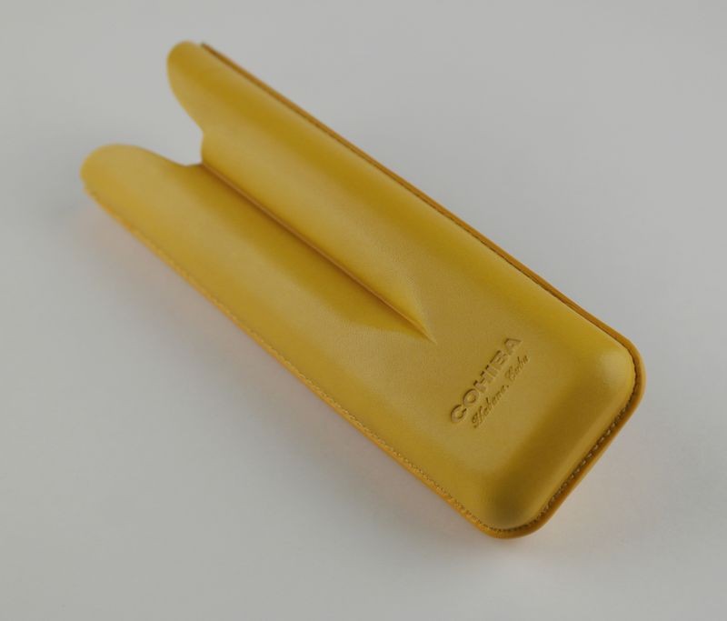Adjustable leather cigar case COHIBA 2 cigars
