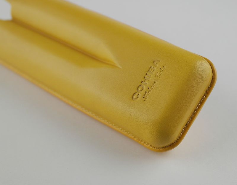 Adjustable leather cigar case COHIBA 2 cigars