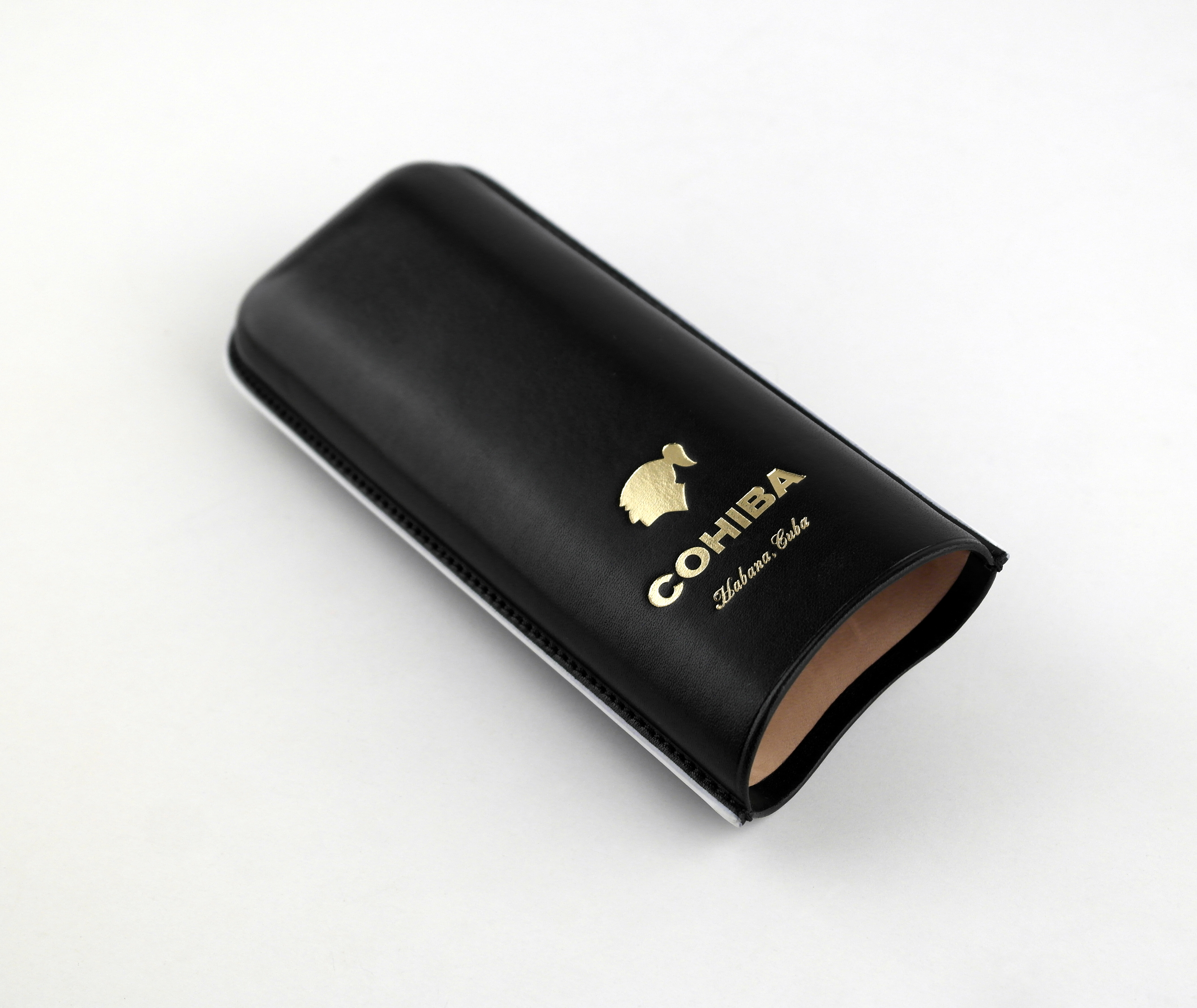 Leather cigar case COHIBA 2 cigars, tricolor