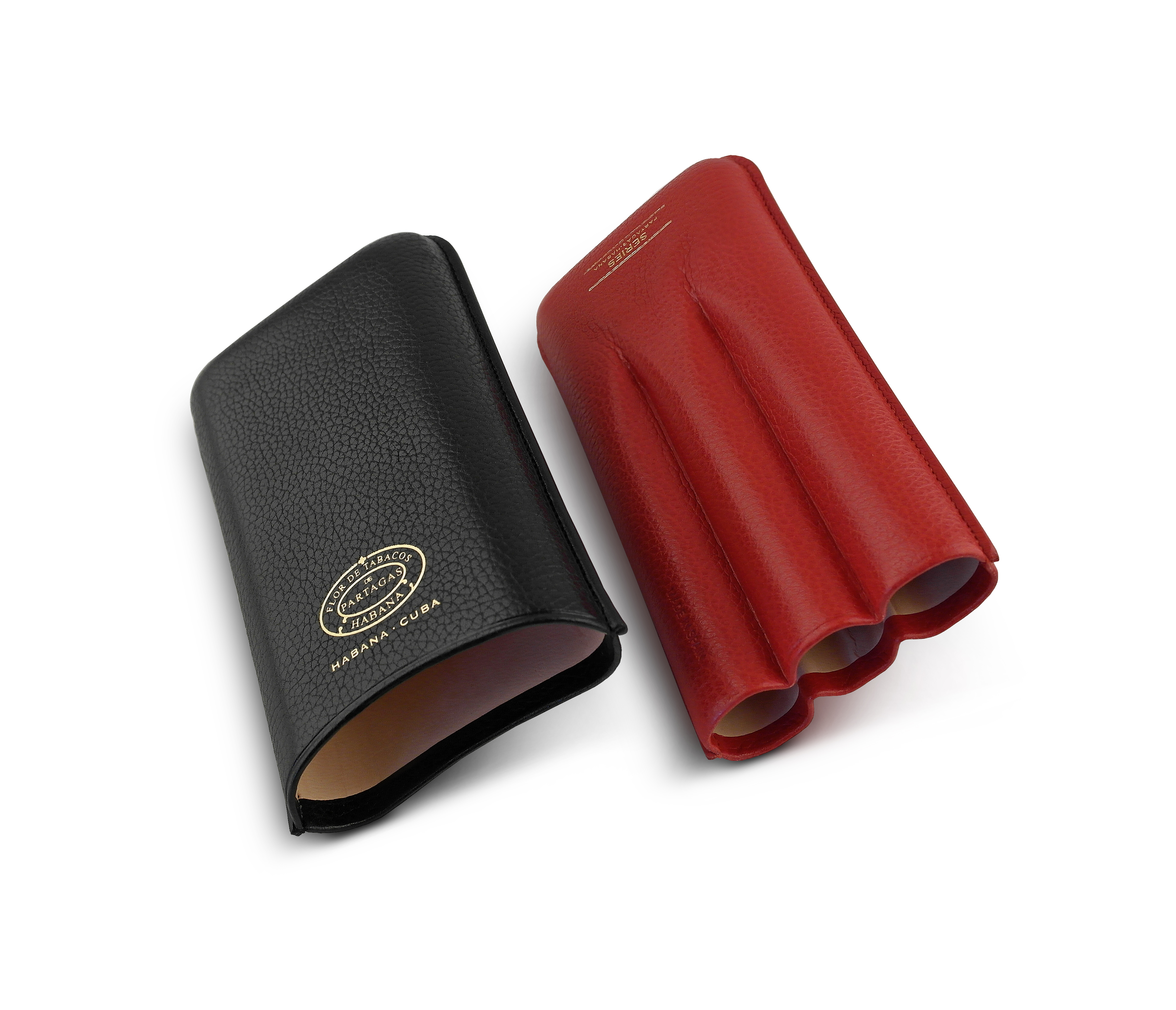 PARTAGAS series adjustable cigar case, gold logo