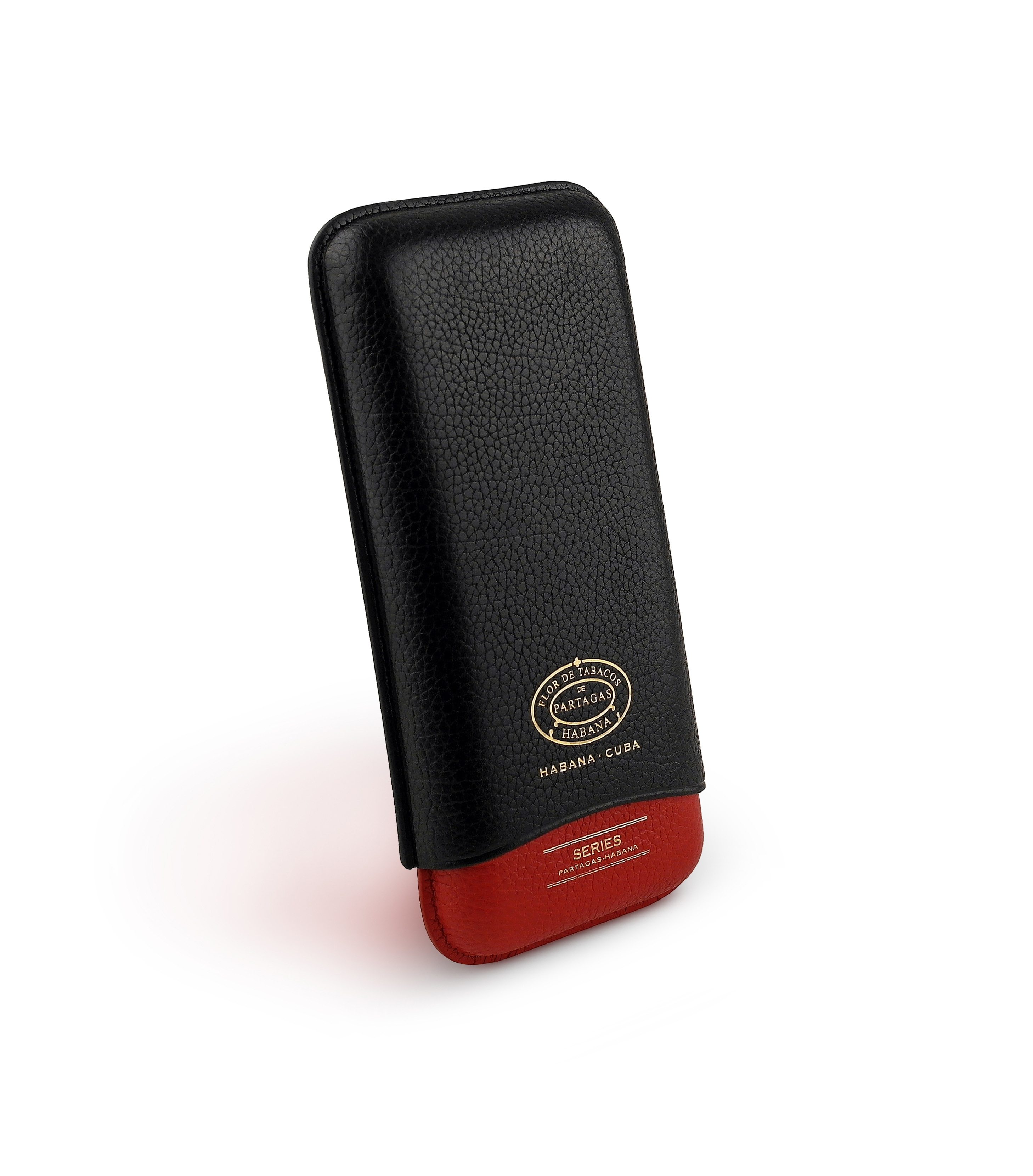 PARTAGAS series adjustable cigar case, gold logo