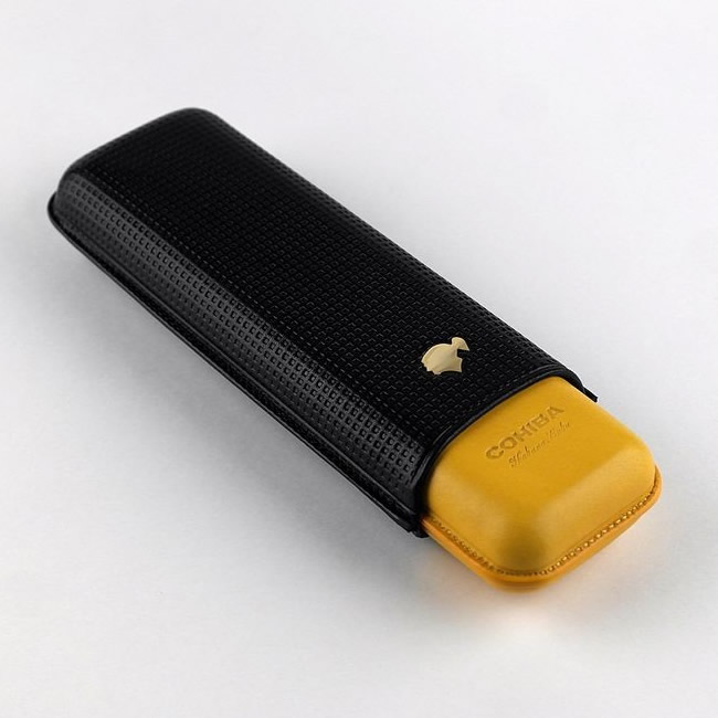 Adjustable leather cigar case COHIBA 2 cigars
