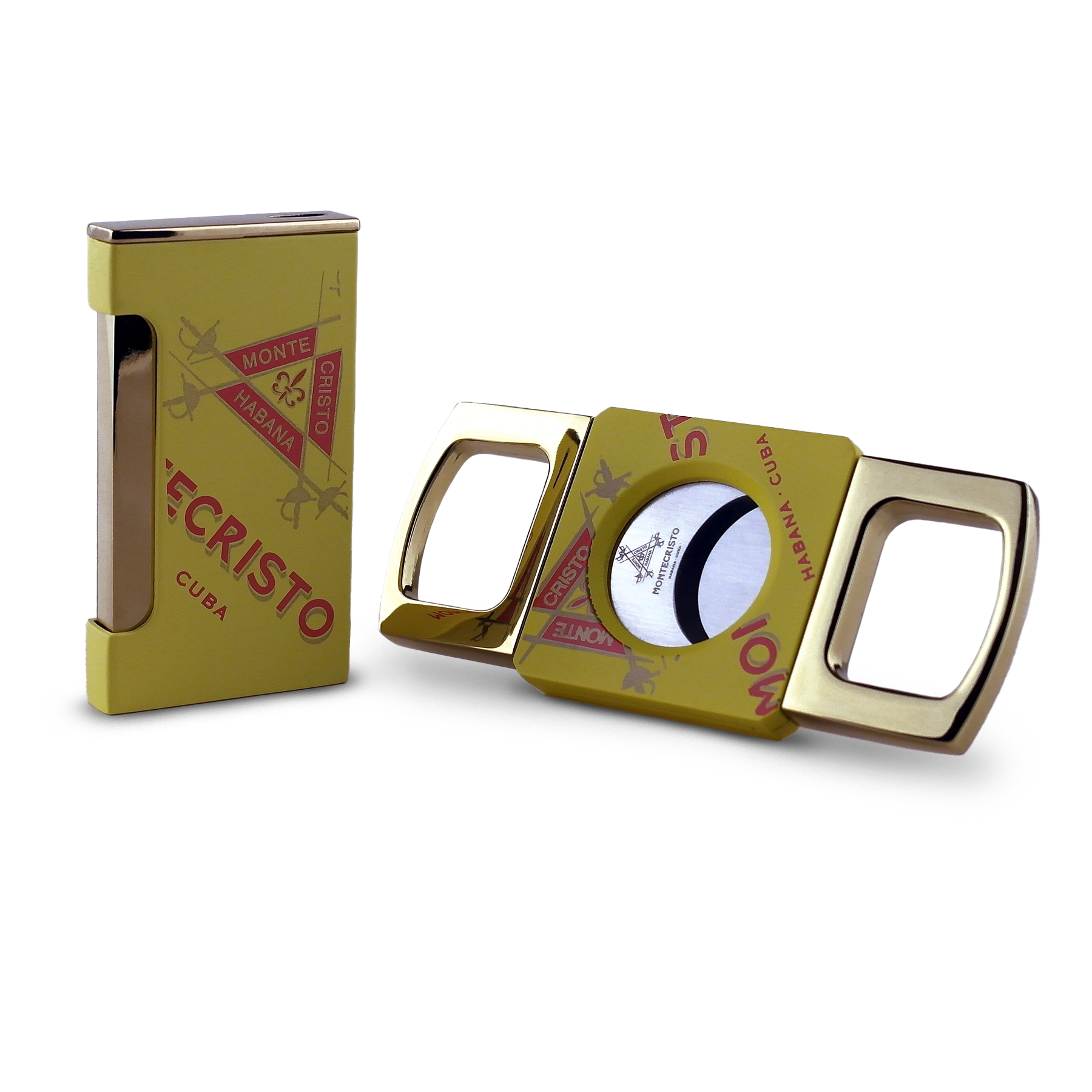 Cigar cutter and lighter set MONTECRISTO