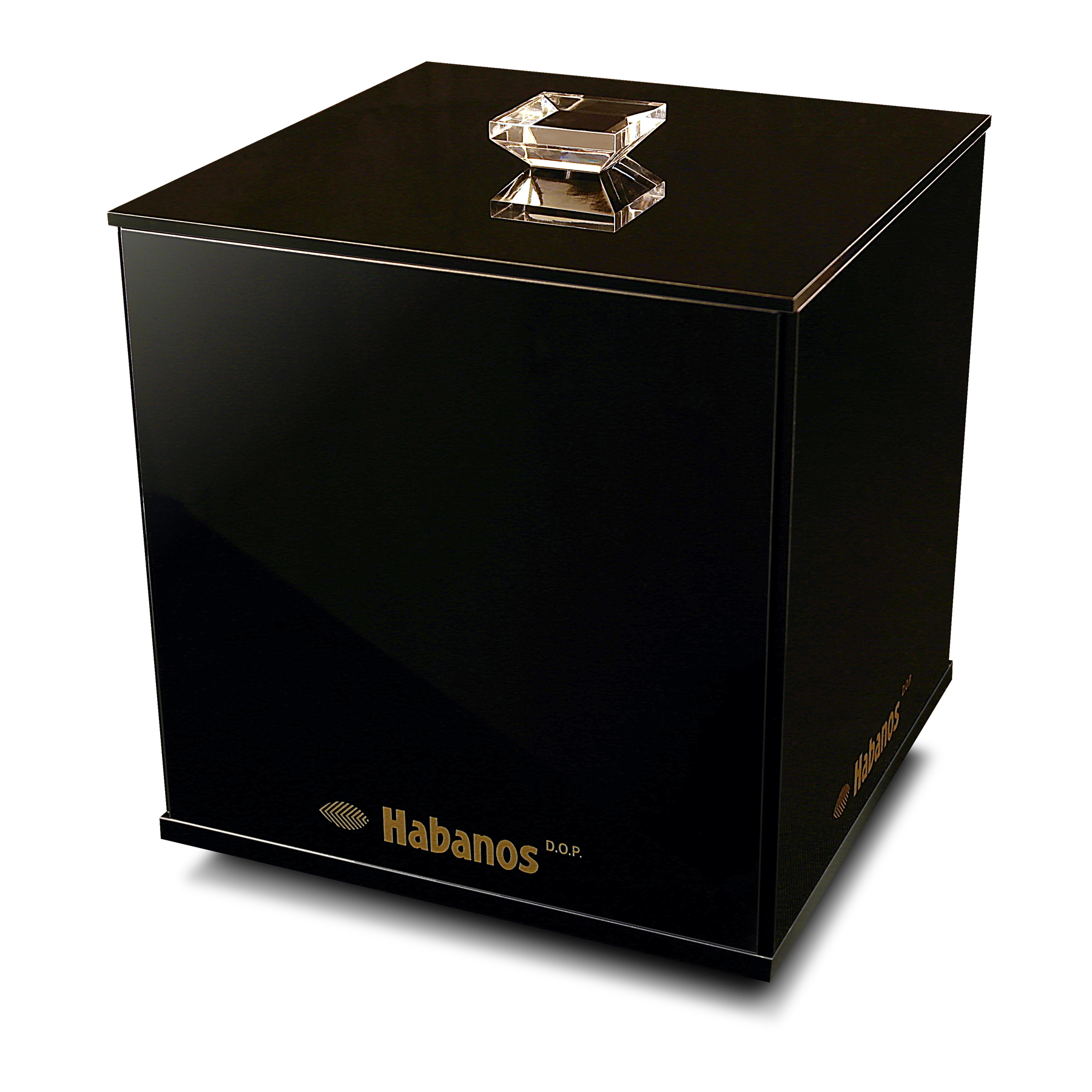 Black Acrylic Exhibitor HABANOS DOP in aluminum tube
