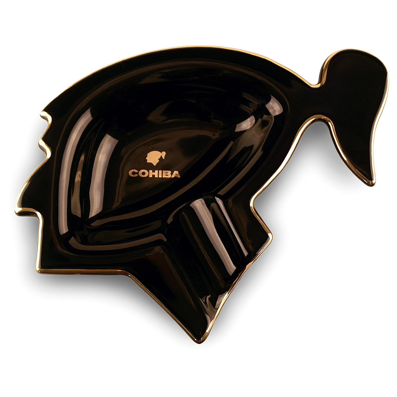 Cenicero porcelana COHIBA indio negro