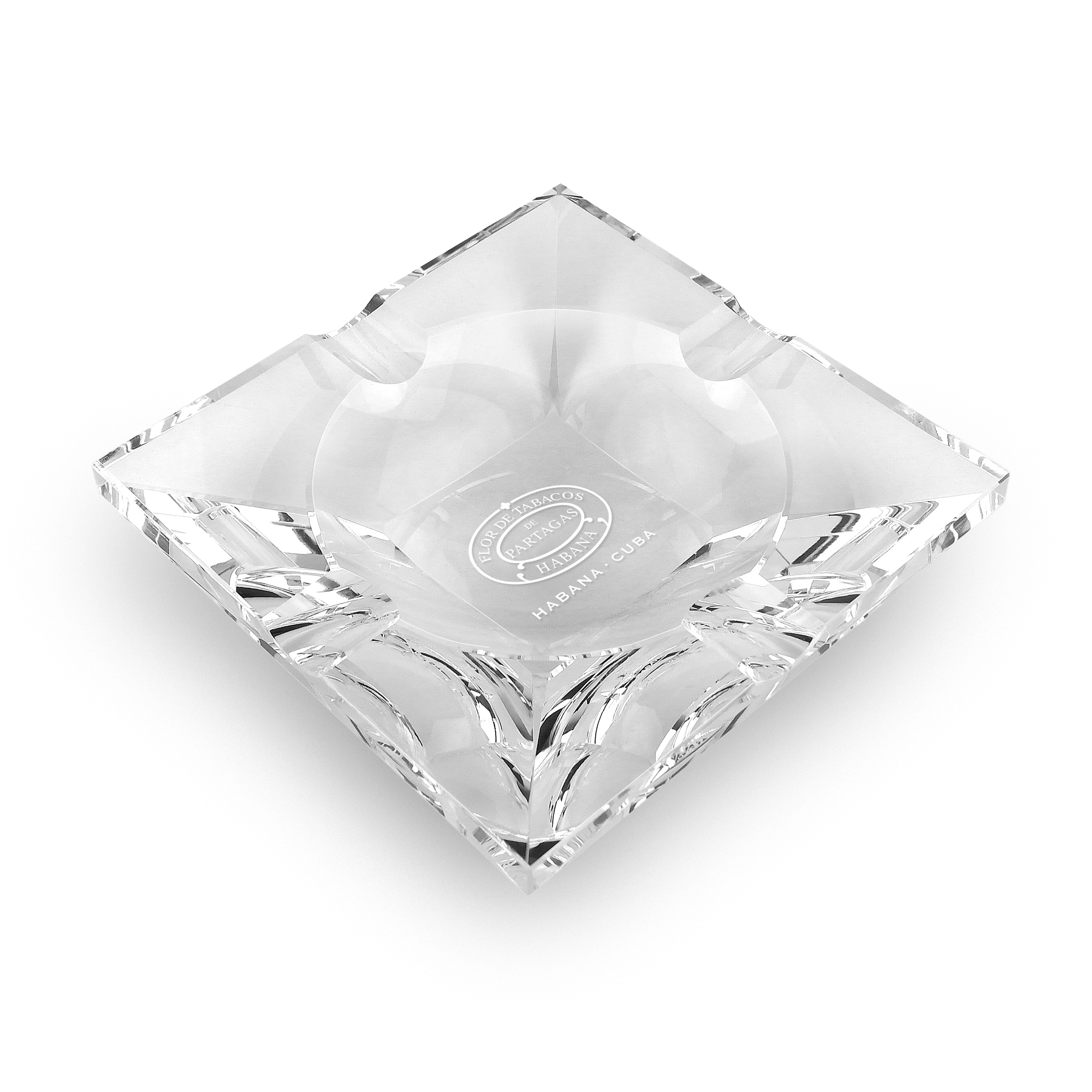 Glass Ashtray Partagás, 4 cigars
